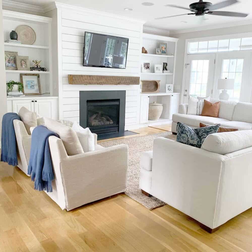 Bright White Shiplap Fireplaces