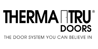 Therma-Tru Doors logo with the slogan The door system you can believe in. The word TRU features a door graphic as the letter A.