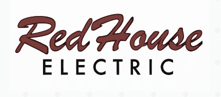 Logo with Red House in red script above ELECTRIC in bold black capital letters on a white background.